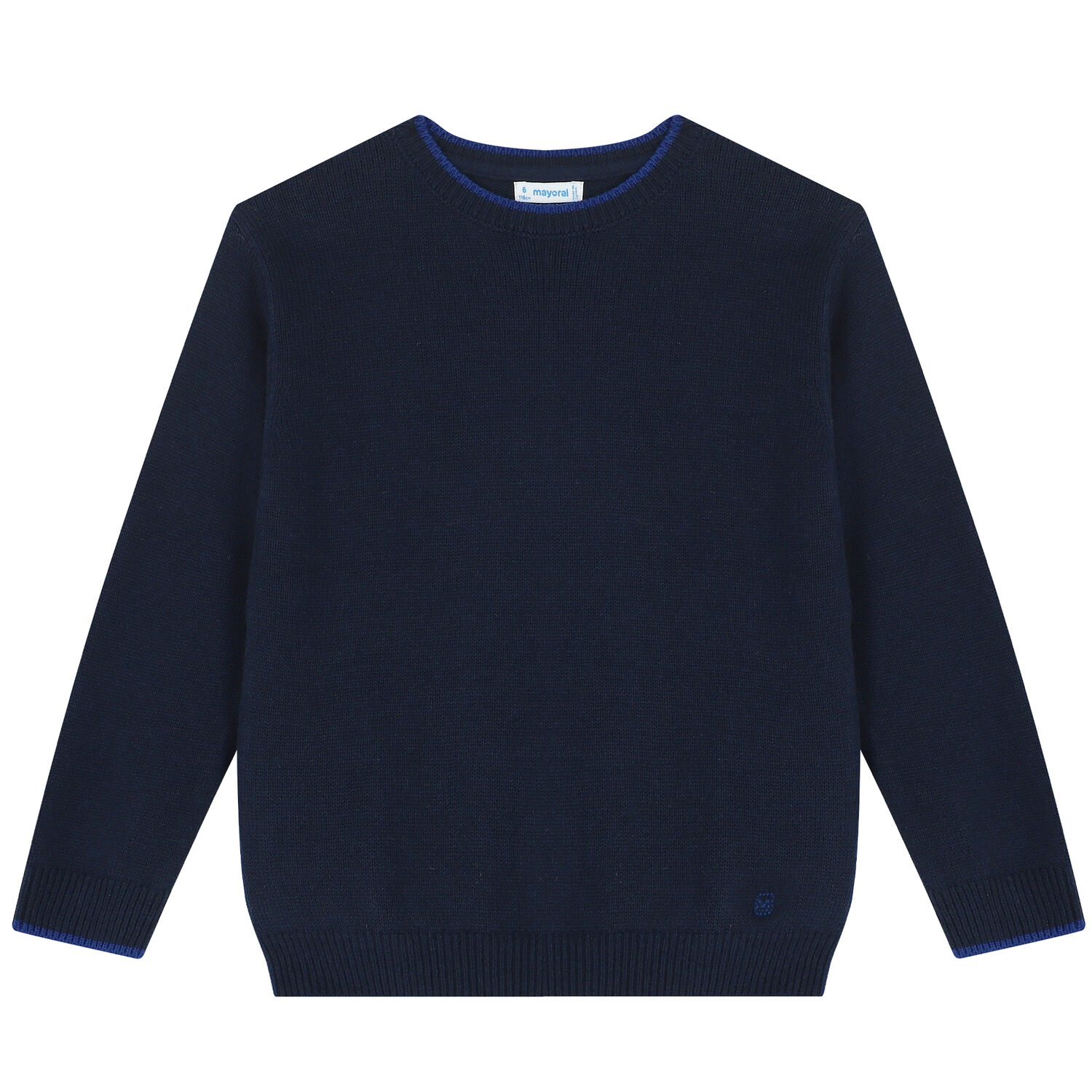 Boys Navy Knitted Sweatshirt, 4, hi-res image number null