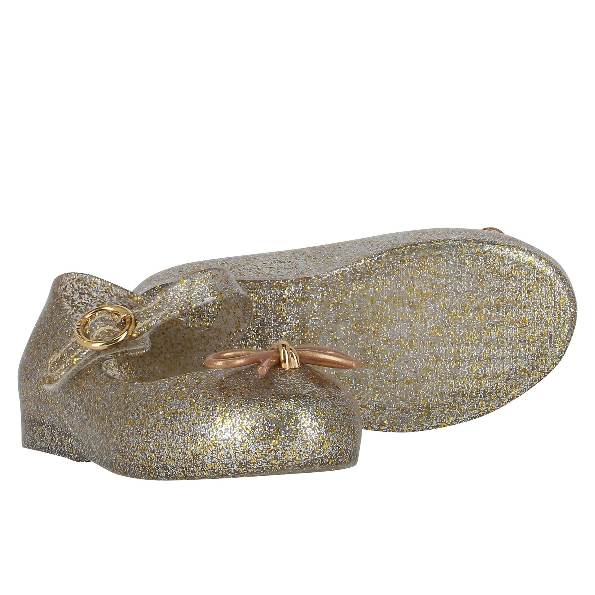 Gold glitter jelly shoes hotsell