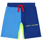 Boys Blue Logo Shorts, 1, hi-res