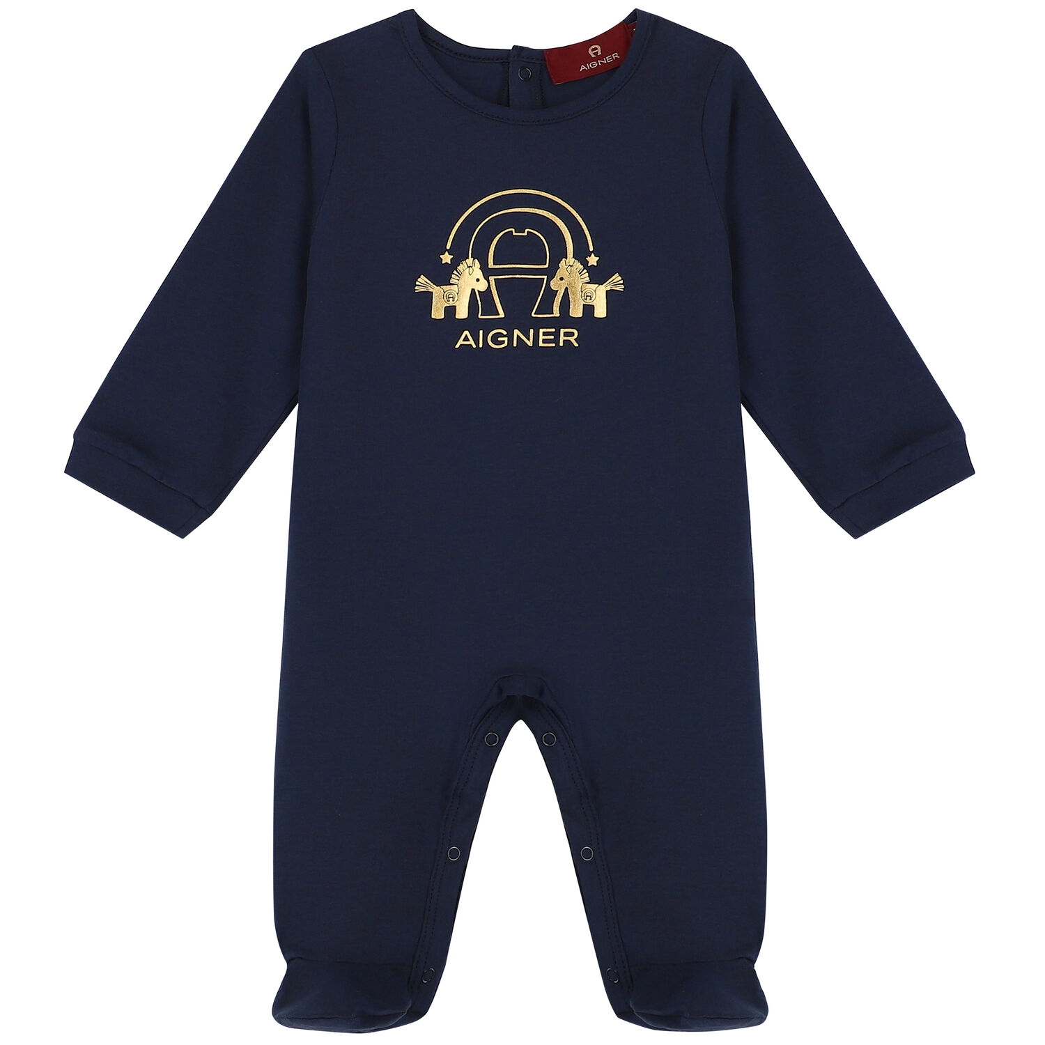 Navy & Gold Logo Babygrow, 2, hi-res image number null