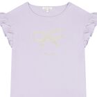 Girls Purple Bow Ruffled Top, 1, hi-res