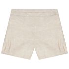 Baby Boys White & Beige Shorts Set, 1, hi-res