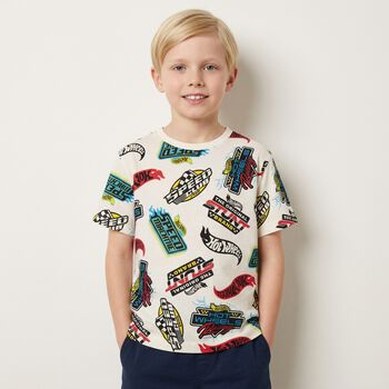 Boys Ivory Hot Wheels T-Shirt 