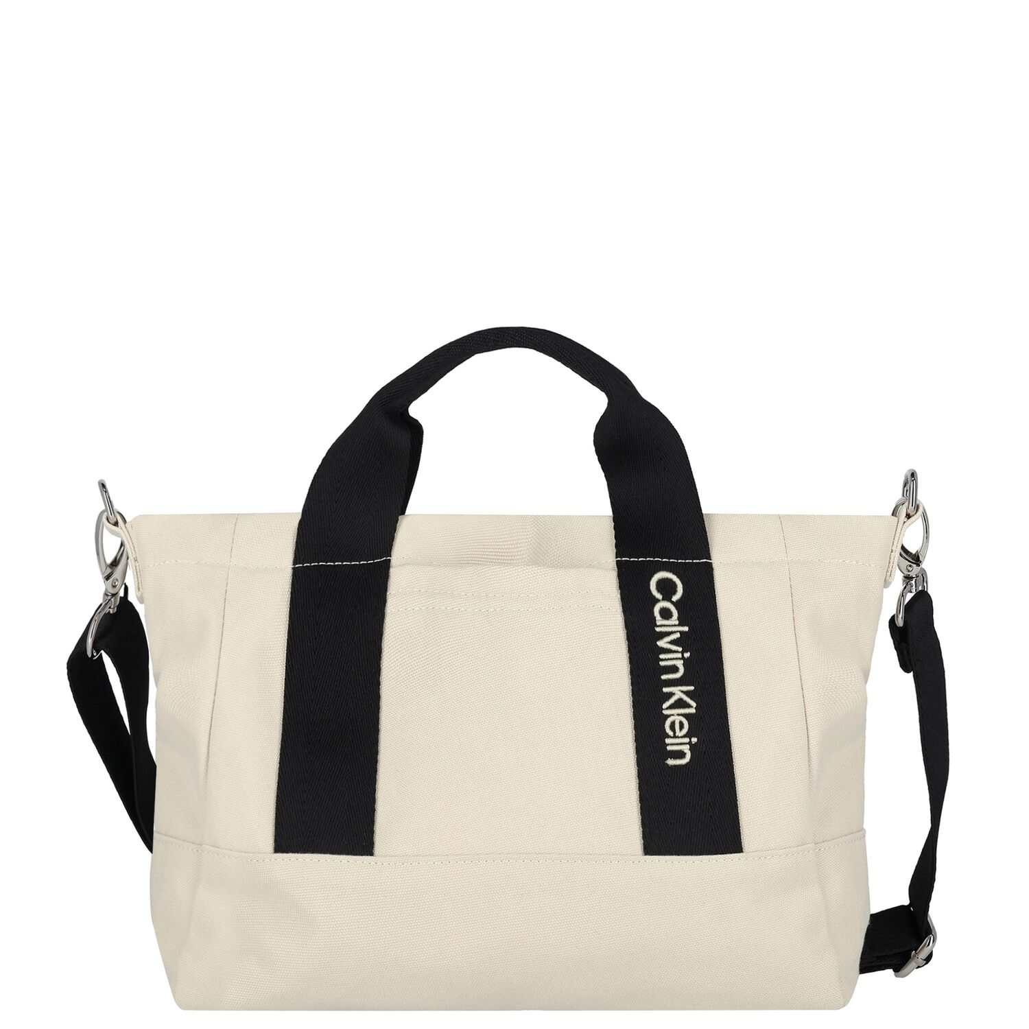 حقيبة للبنات بالشعار باللون البيج والأسود , 1, hi-res