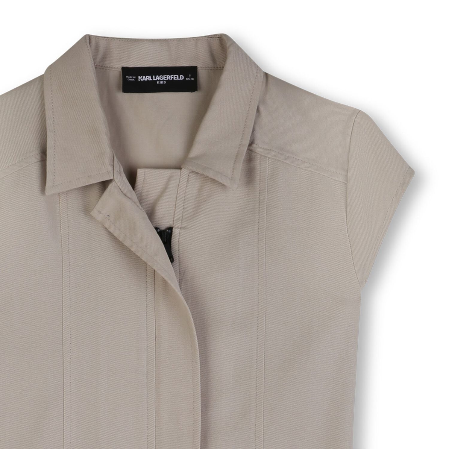 Girls Beige Logo Playsuit, 1, hi-res