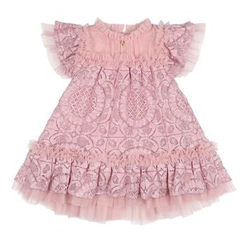 Baby Girls Pink Lace Sequin Gemma Dress