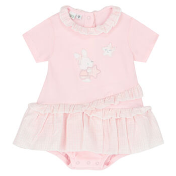 Baby Girls Pink Bunny Romper
