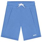 Boys Blue Logo Shorts, 4, hi-res