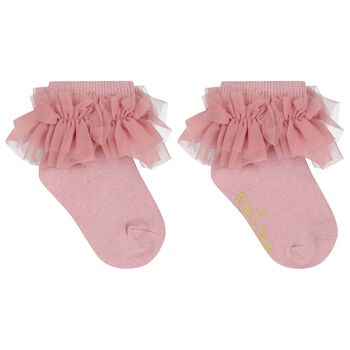 Baby Girls Pink Ruffled Socks