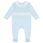Baby Boys Embroidered Blue Babygrow, 1, hi-res