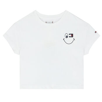 Girls White Logo T-Shirt