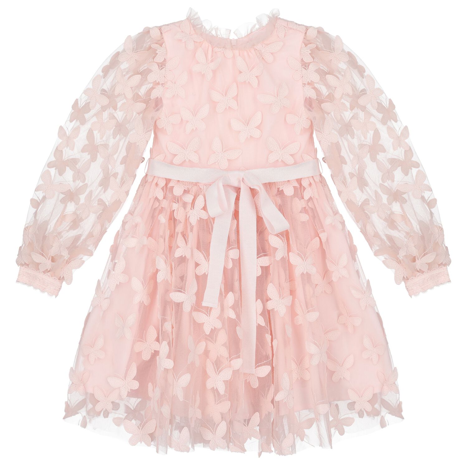 Girls Pink Butterfly Dress, 1, hi-res image number null