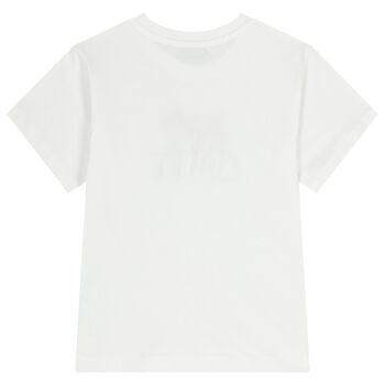 Boys White Teddy Bear Logo T-Shirt