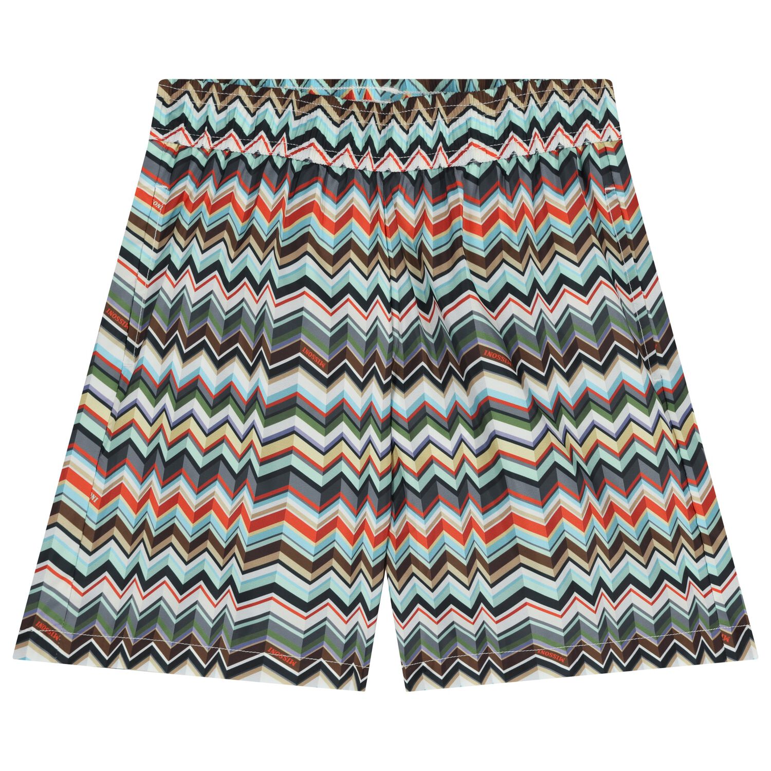 Boys Multi-Coloured Zig Zag Swim Shorts, 1, hi-res