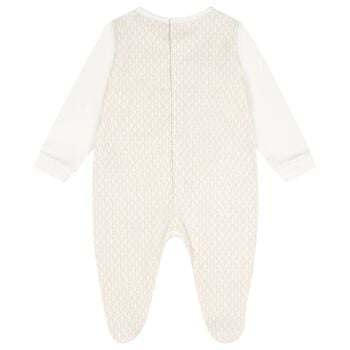 Ivory & Beige Teddy Bear Logo Babygrow