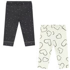 Baby Girls Grey & Ivory Leggings (2 Pack), 1, hi-res