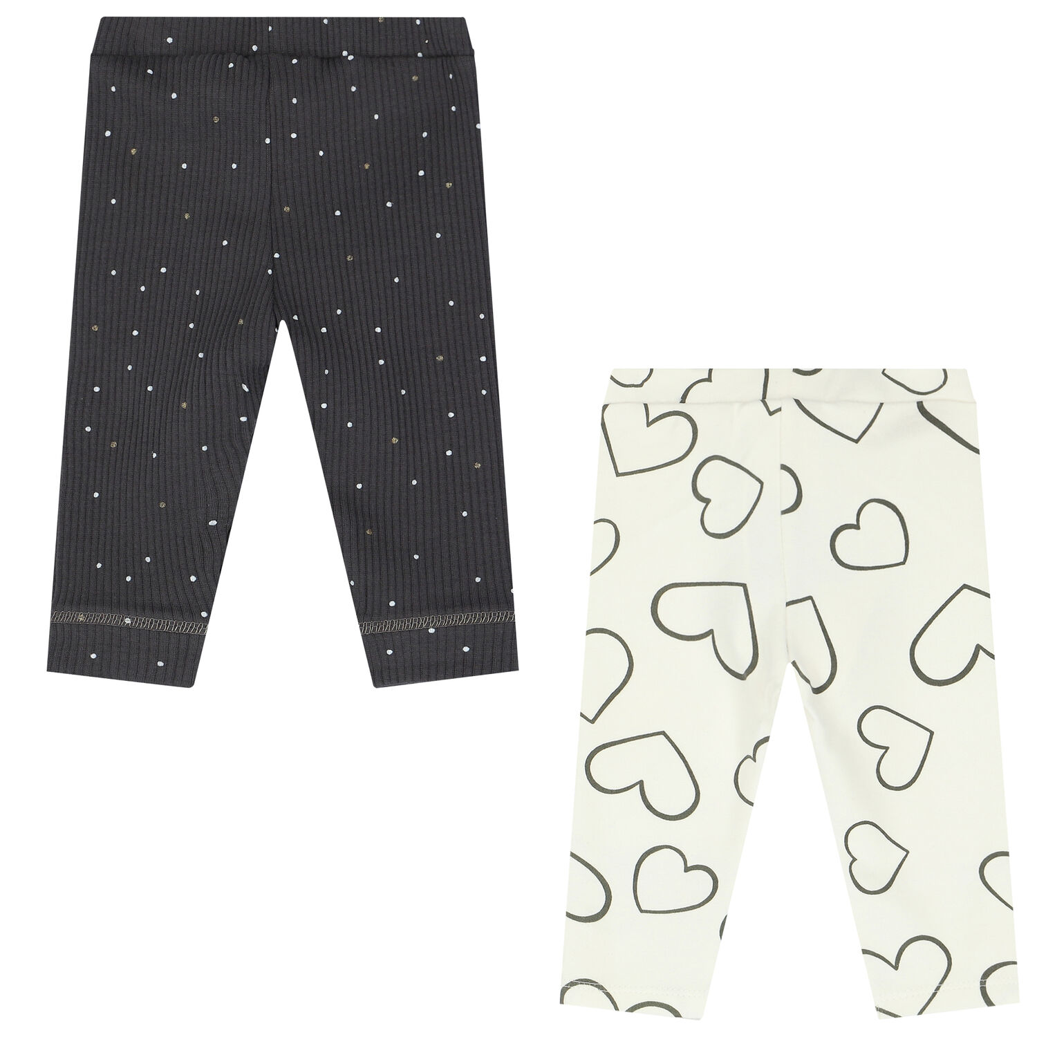 Baby Girls Grey & Ivory Leggings (2 Pack), 1, hi-res image number null