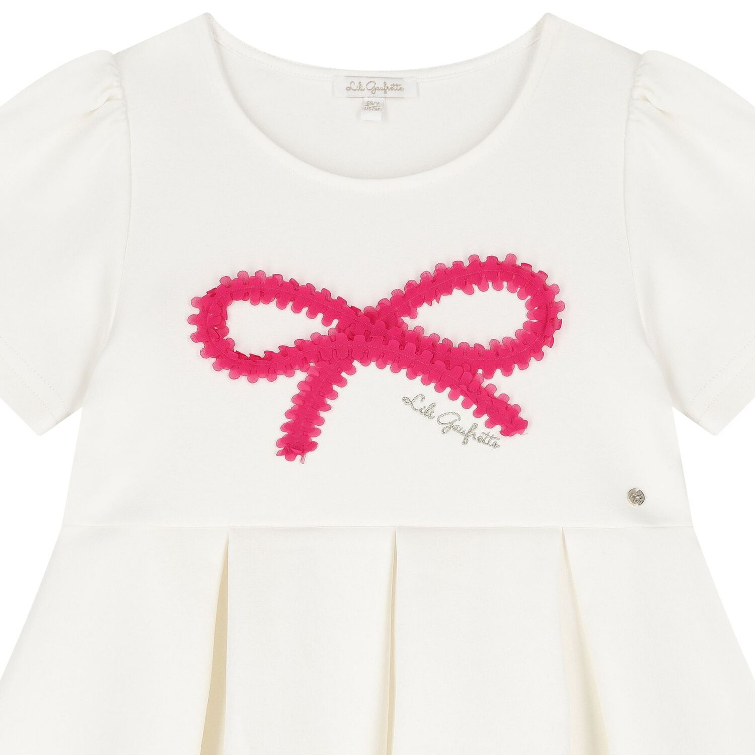 فستان بنات بطيات باللون العاجى , 1, hi-res image number null