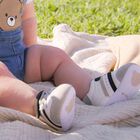 Baby Boys White & Grey Pre-Walker Trainers, 1, hi-res