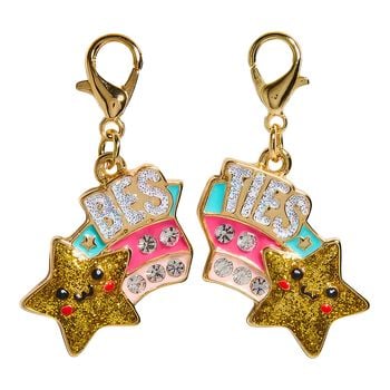 Girls Gold Twin Star Bestie Charm