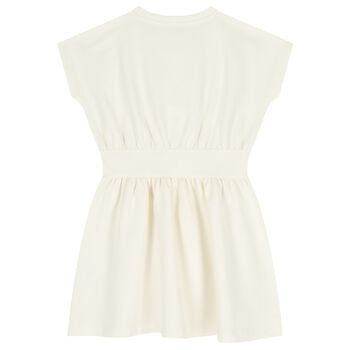 Girls Ivory Logo Dress