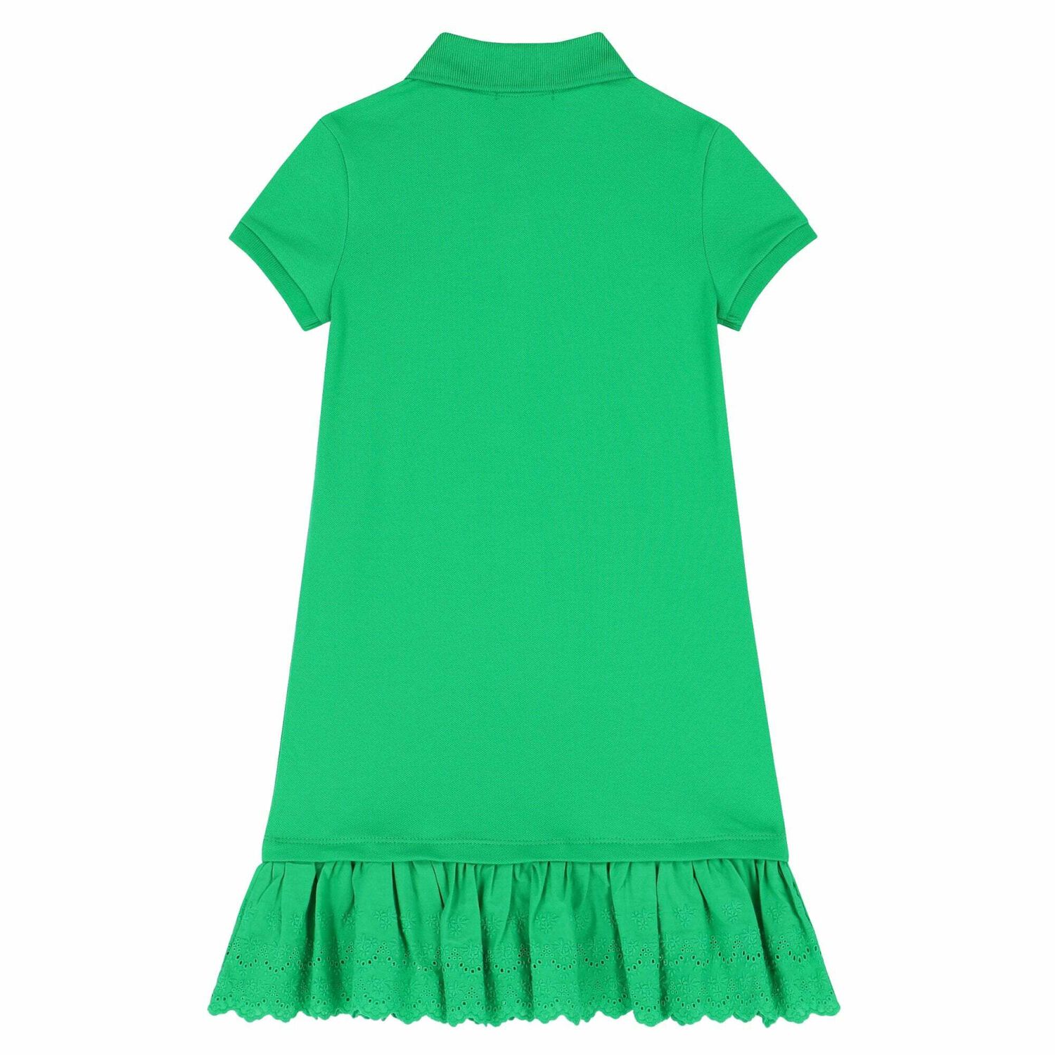 فستان بولو بالشعار باللون الاخضر للبنات, 1, hi-res image number null