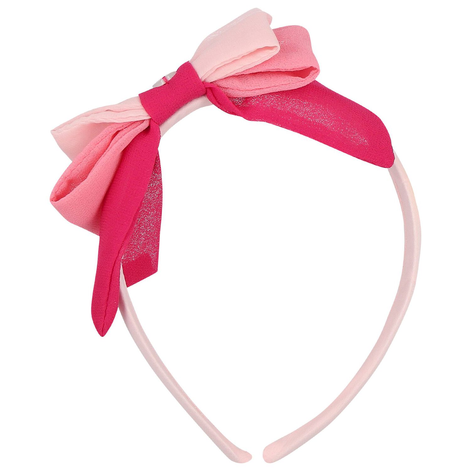 Girls Pink Chiffon Bow Headband, 1, hi-res image number null