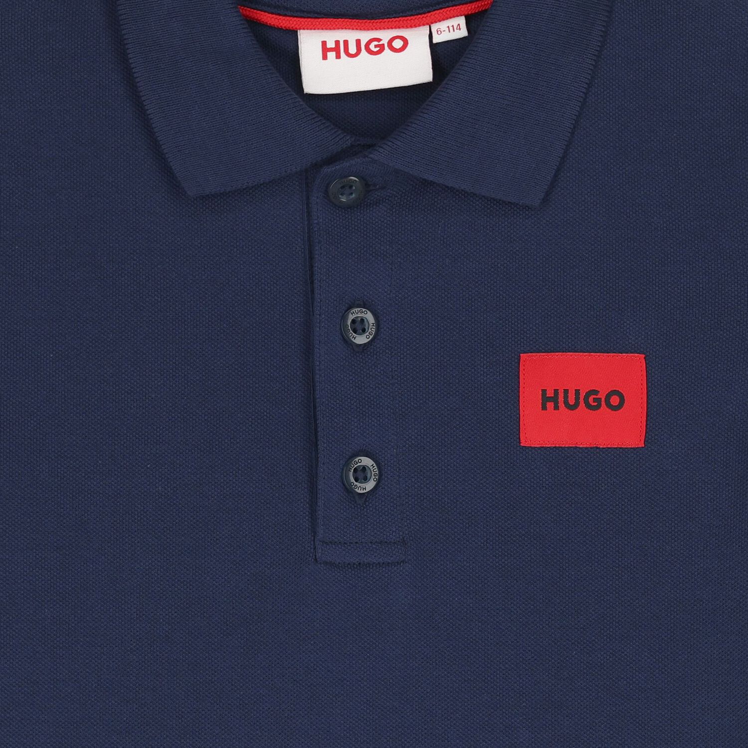 Boys Mini Me Navy Blue Logo Polo Shirt, 3, hi-res