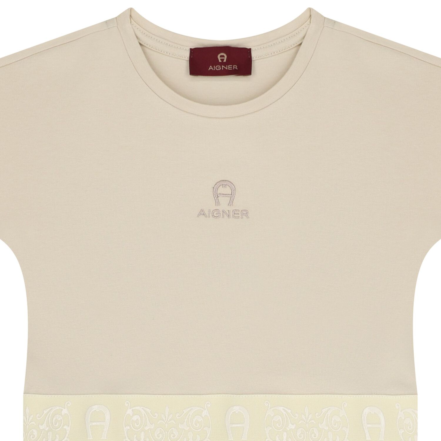 Girls Beige Logo Dress, 2, hi-res