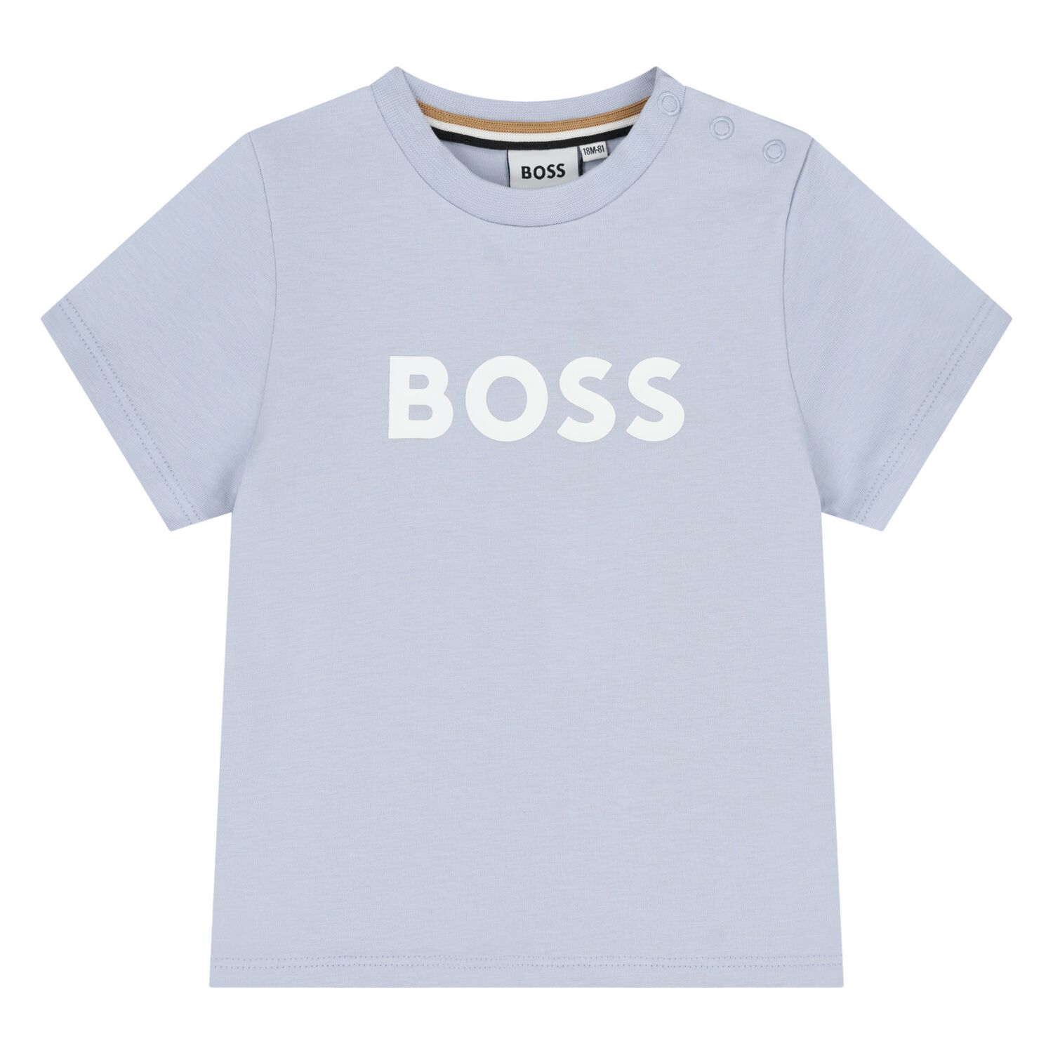 Younger Boys Mini Me Blue Logo T-Shirt, 11, hi-res