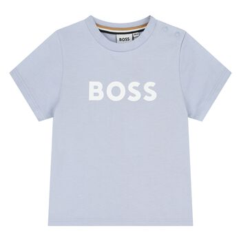 Younger Boys Mini Me Blue Logo T-Shirt