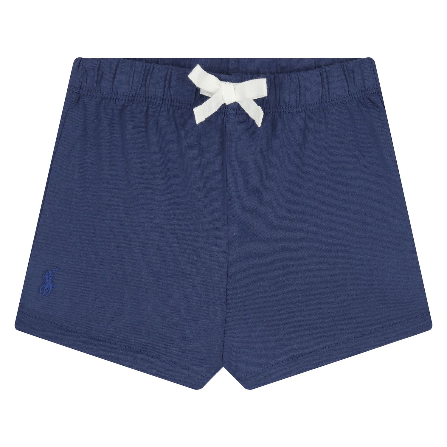Baby Boys White and Navy Blue Logo Short Set , 1, hi-res