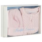 Baby Girls Pink & White Logo Babygrow Gift Set, 1, hi-res