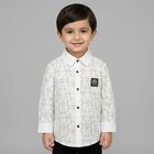 Younger Boys White Logo Shirt, 1, hi-res