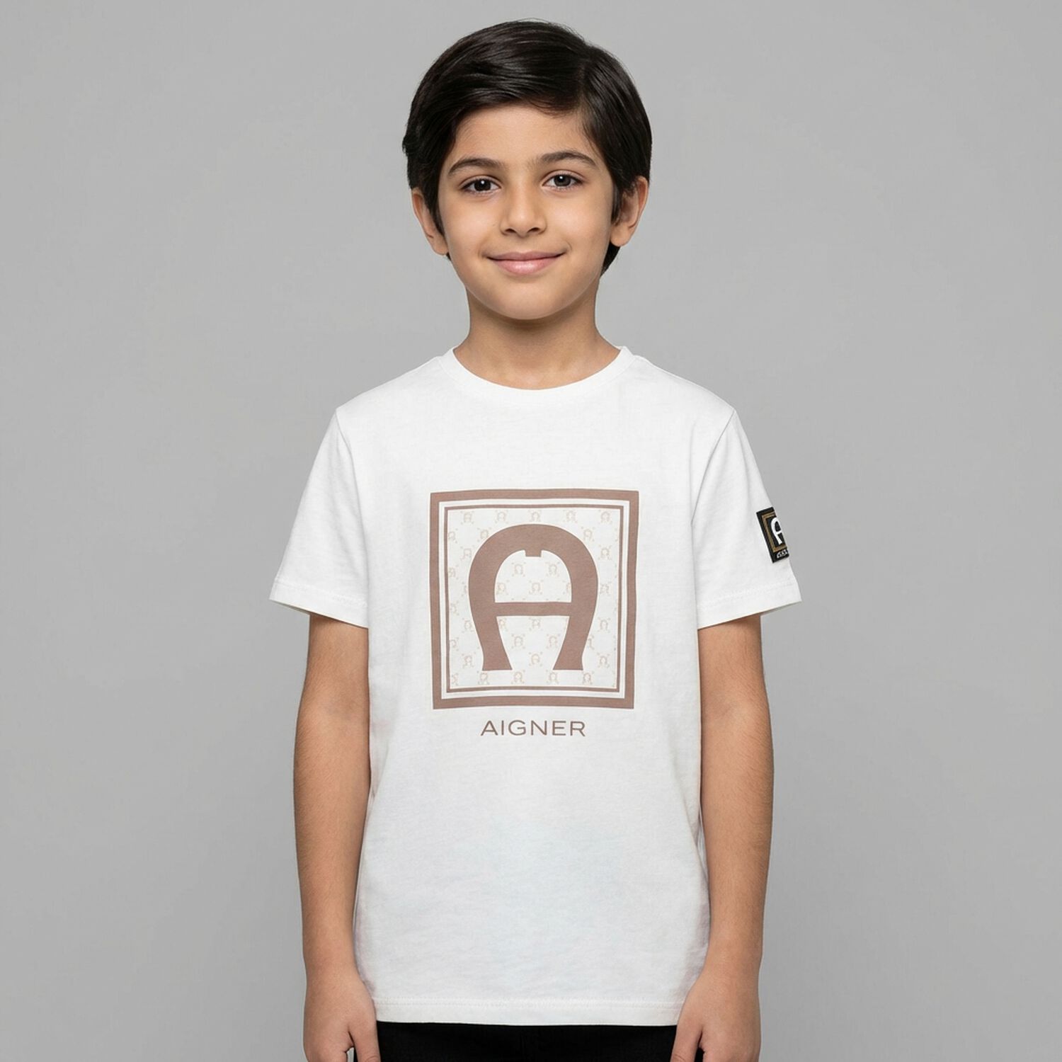 Boys White Logo T-Shirt, 2, hi-res