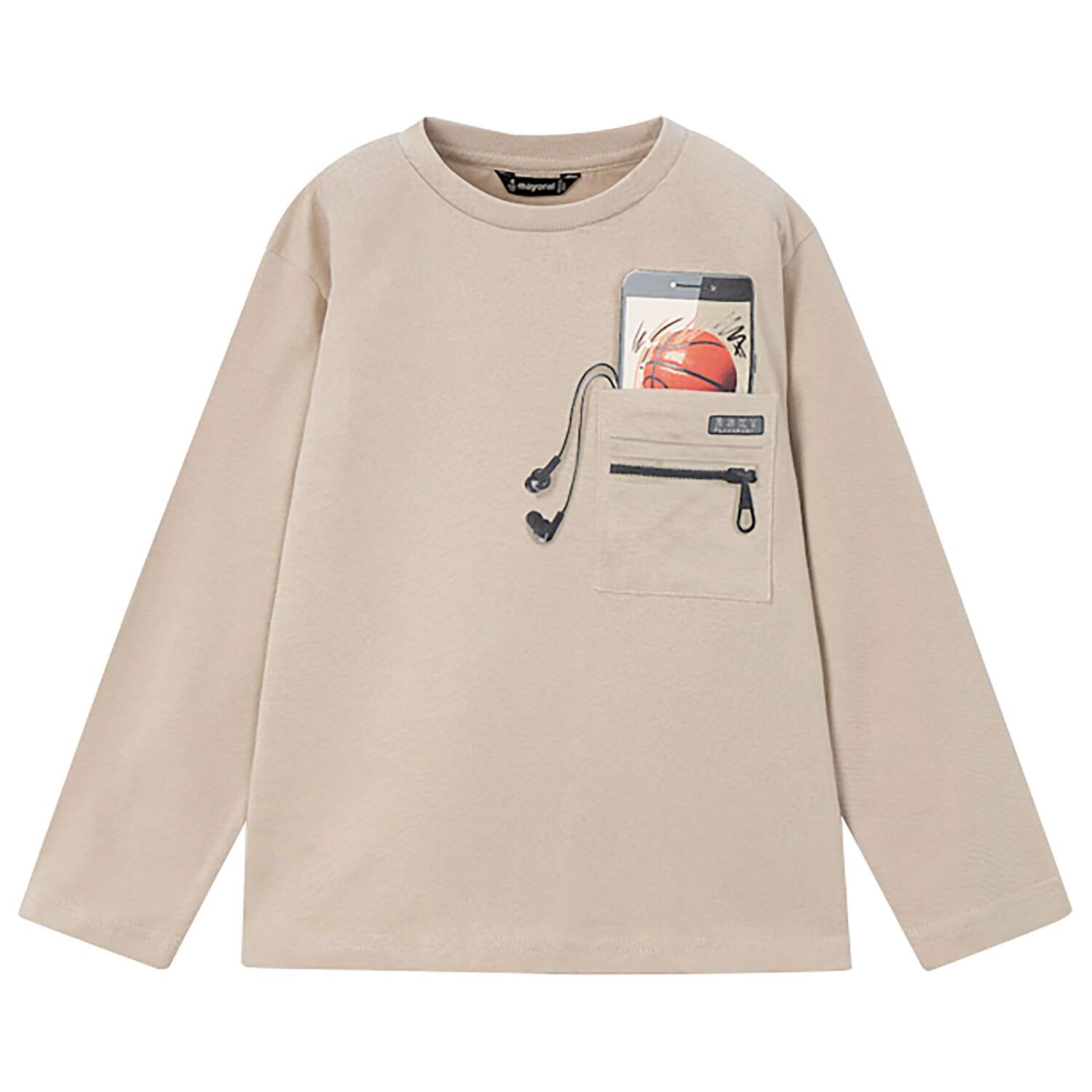 Boys Beige Long Sleeve Top, 2, hi-res image number null