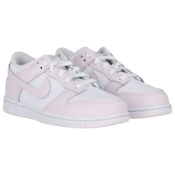 Girls White & Pink Dunk Low Trainers