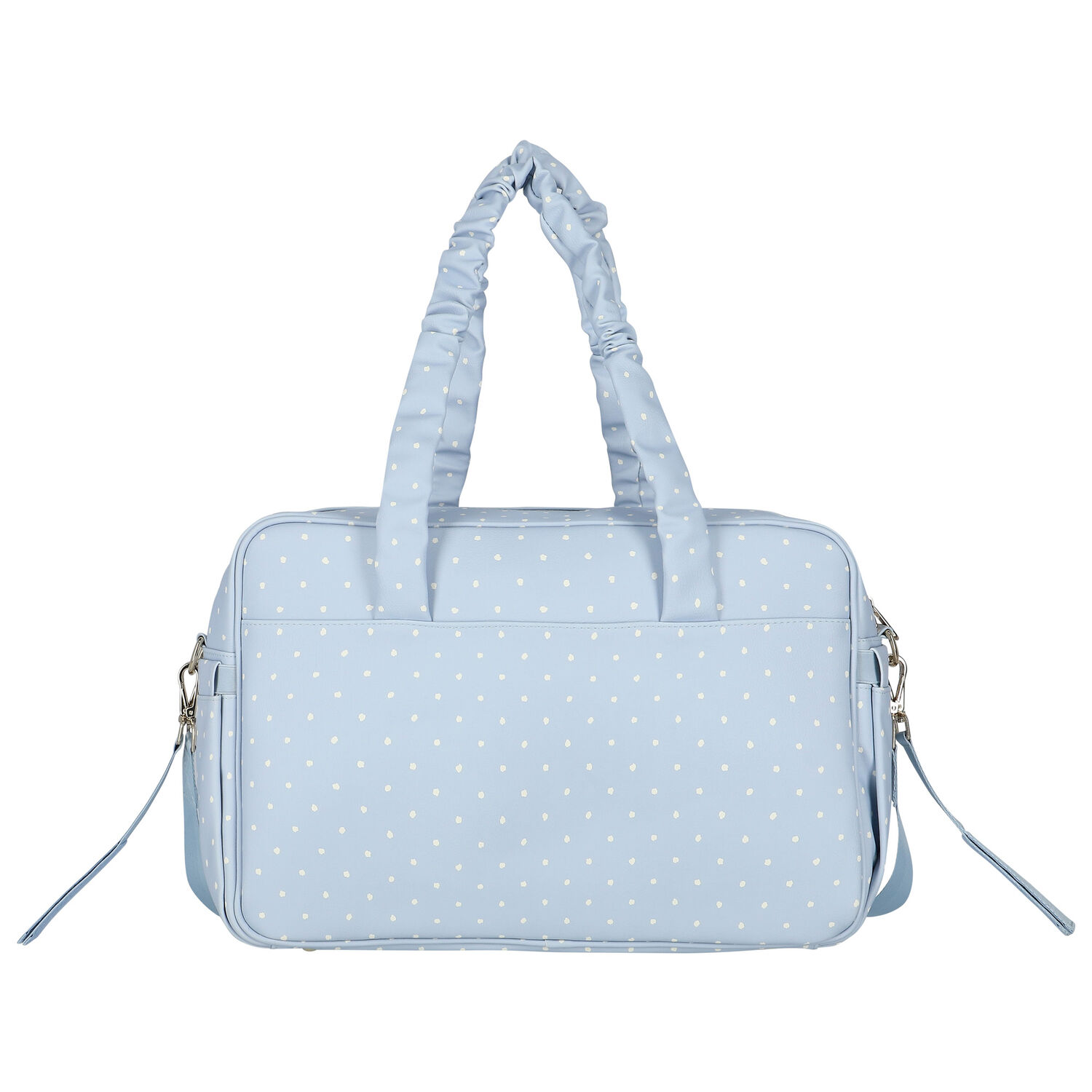 Blue Faux Leather Baby Changing Bag, 2, hi-res image number null