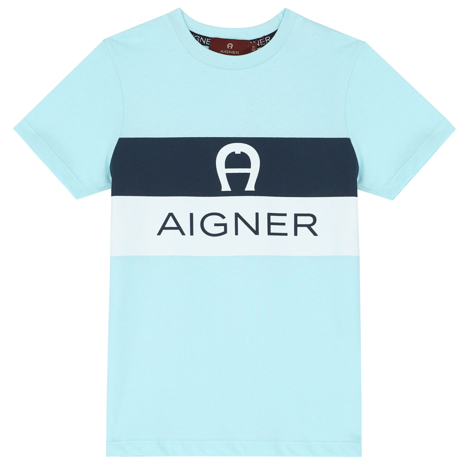 تيشيرت بالشعار باللون الأزرق للأولاد, 1, hi-res