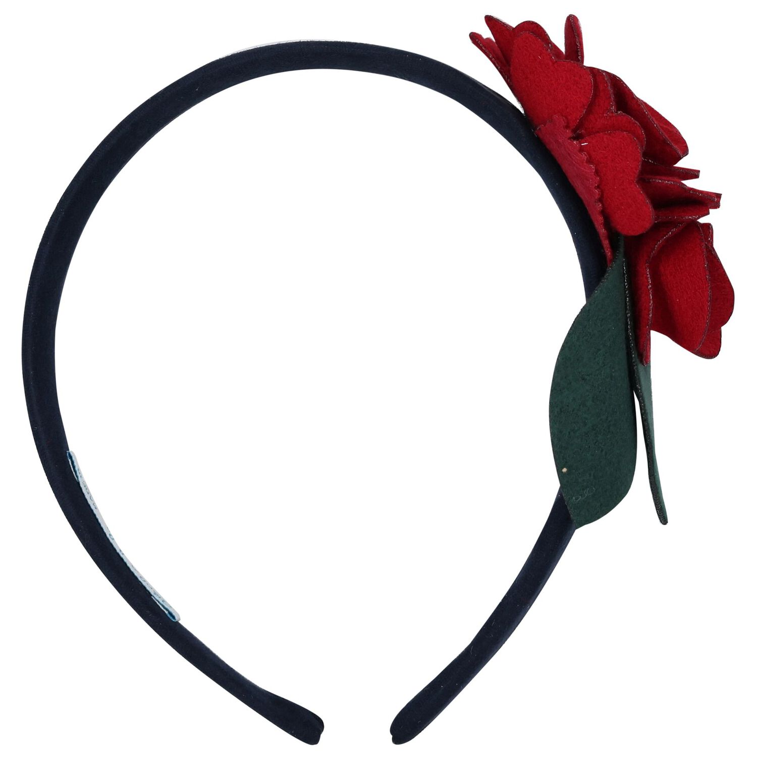 Girls Navy Blue Flower Headband, 1, hi-res