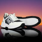Girls White & Black Logo Trainers, 1, hi-res