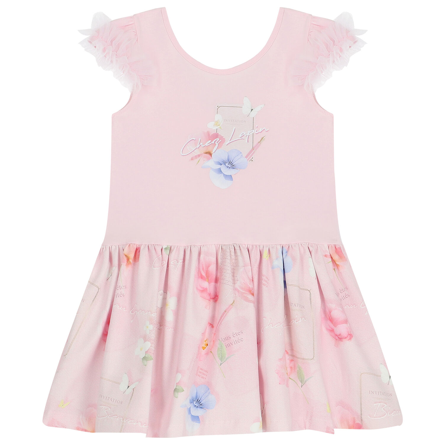 Girls Pink Floral Dress, 1, hi-res image number null