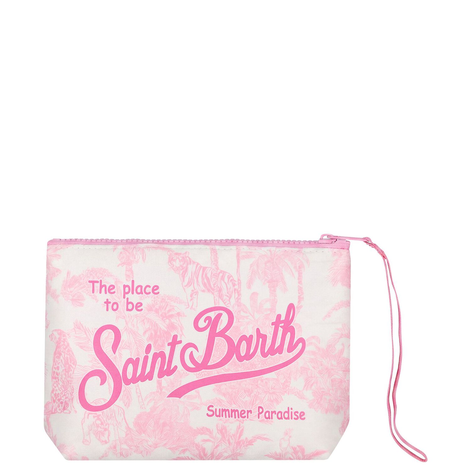 Girls White & Pink Aline Logo Jungle Pouch ( 15cm ), 1, hi-res