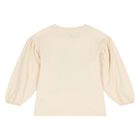 Girls Ivory Tiger Logo Long Sleeve Top, 1, hi-res