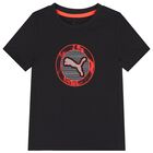 تي شيرت أسود بشعار للأولاد, 1, hi-res