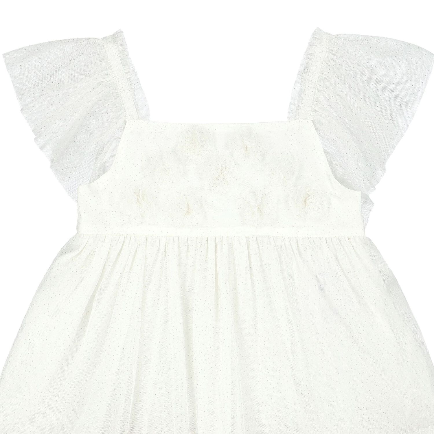 Girls White Tulle Dress, 1, hi-res image number null