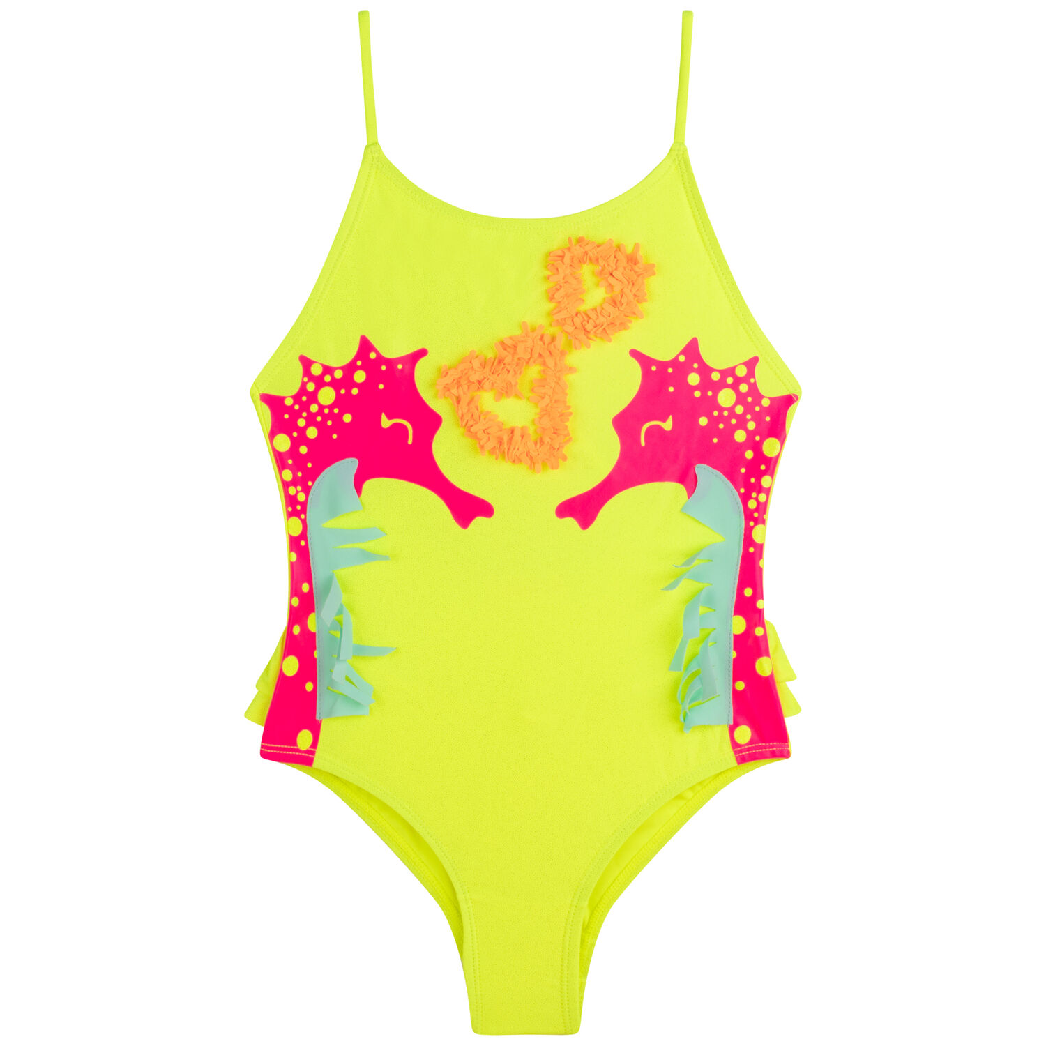 Girls Yellow Seahorse Swimsuit, 1, hi-res image number null