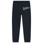 Boys Navy Blue Logo Joggers, 1, hi-res