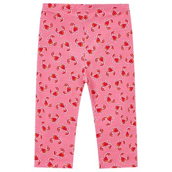 Girls Pink Crab Leggings