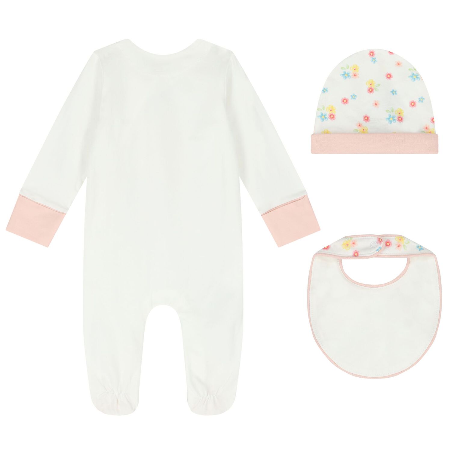Baby Girls White Bunny Babygrow Gift Set, 3, hi-res image number null